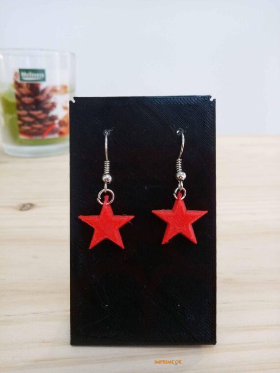 Brincos Estrela Vermella I3Dopt