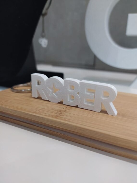 Chaveiro Personalizado ROBER branco