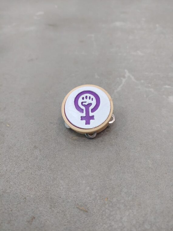 Broche Pandeireta Woman Power BACK