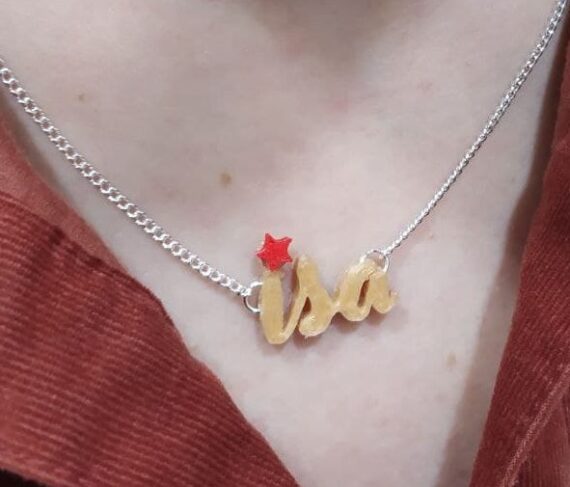 Colar Personalizado con Estrela Vermella BACK