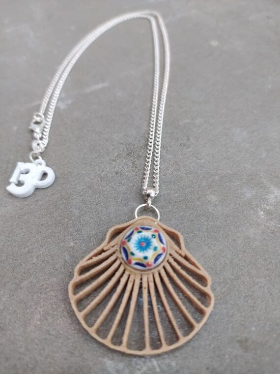 Collar Vieira con Porcelana y plata BACK