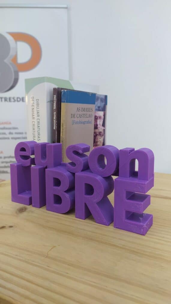 Texto Decorativo Eu son Libre I3D